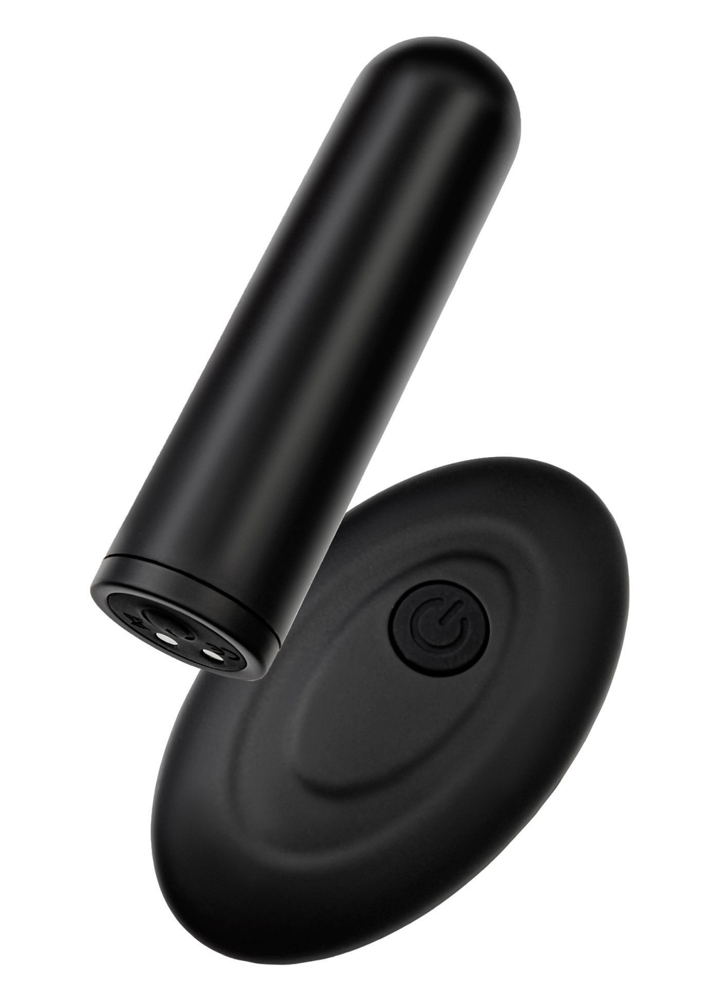 Черная перезаряжаемая вибропуля с пультом ДУ RealStick CALIBER (Цвет: черный)