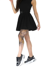 Колготки с принтом в виде черно-желтого карпа кои на левой ножке (Размер: S-M-L) (Цвет: бежевый)