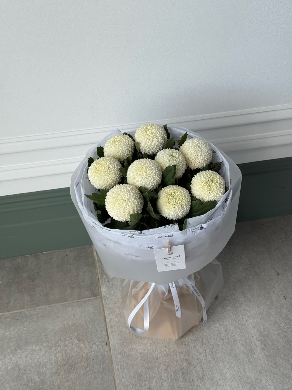 Букет моно из хризантемы 9 шт