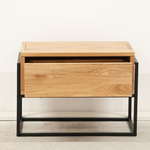 Тумба прикроватная G+K с ящиком на ножках из массива дикого дуба в стиле лофт