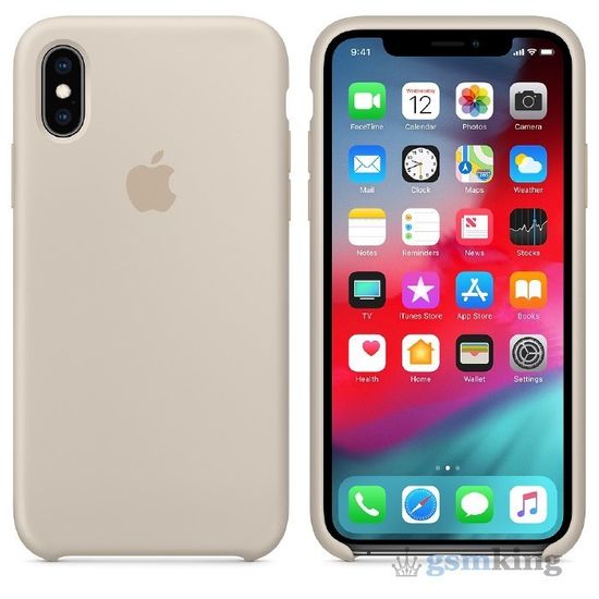 Silicone Case iPhone XS Max Stone (Бежевый)