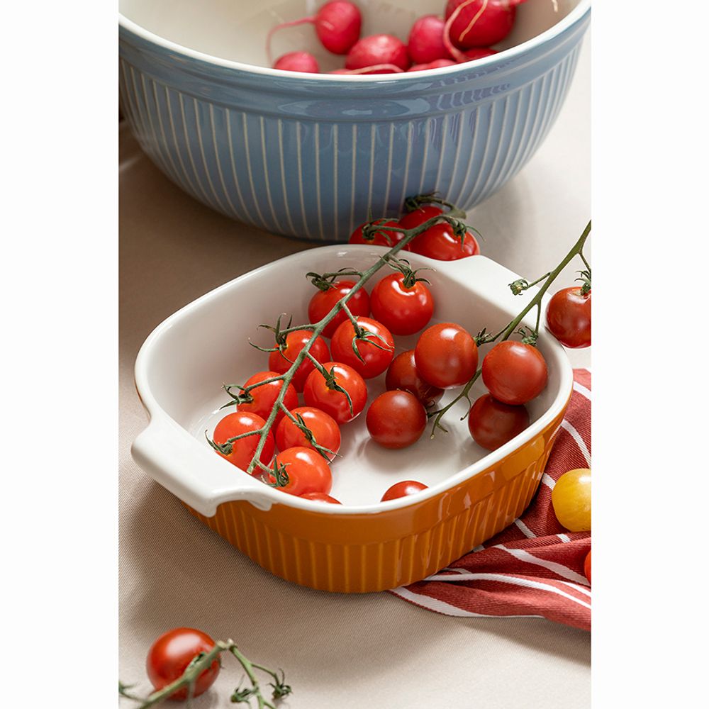 Блюдо для запекания Soft Ripples, 20х16,5 см, карамельное