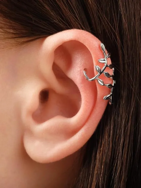 Серьга "Каффа" флора, цвет серебро