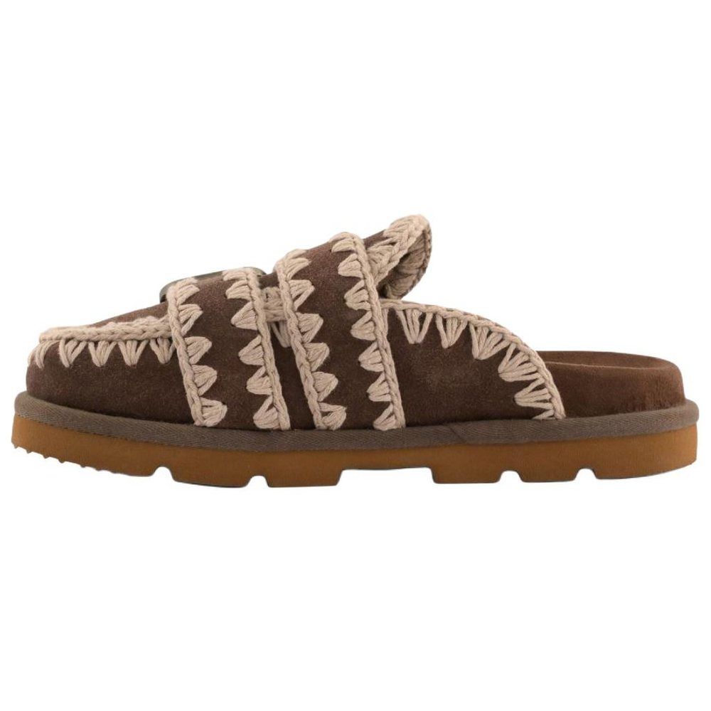 MOU EVA Abrasion Resistant Closed Toe Slippers Women"s Dark Brown
