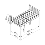 Кровать детская Фиона 160х80, деревянная из массива сосны, натуральный лак