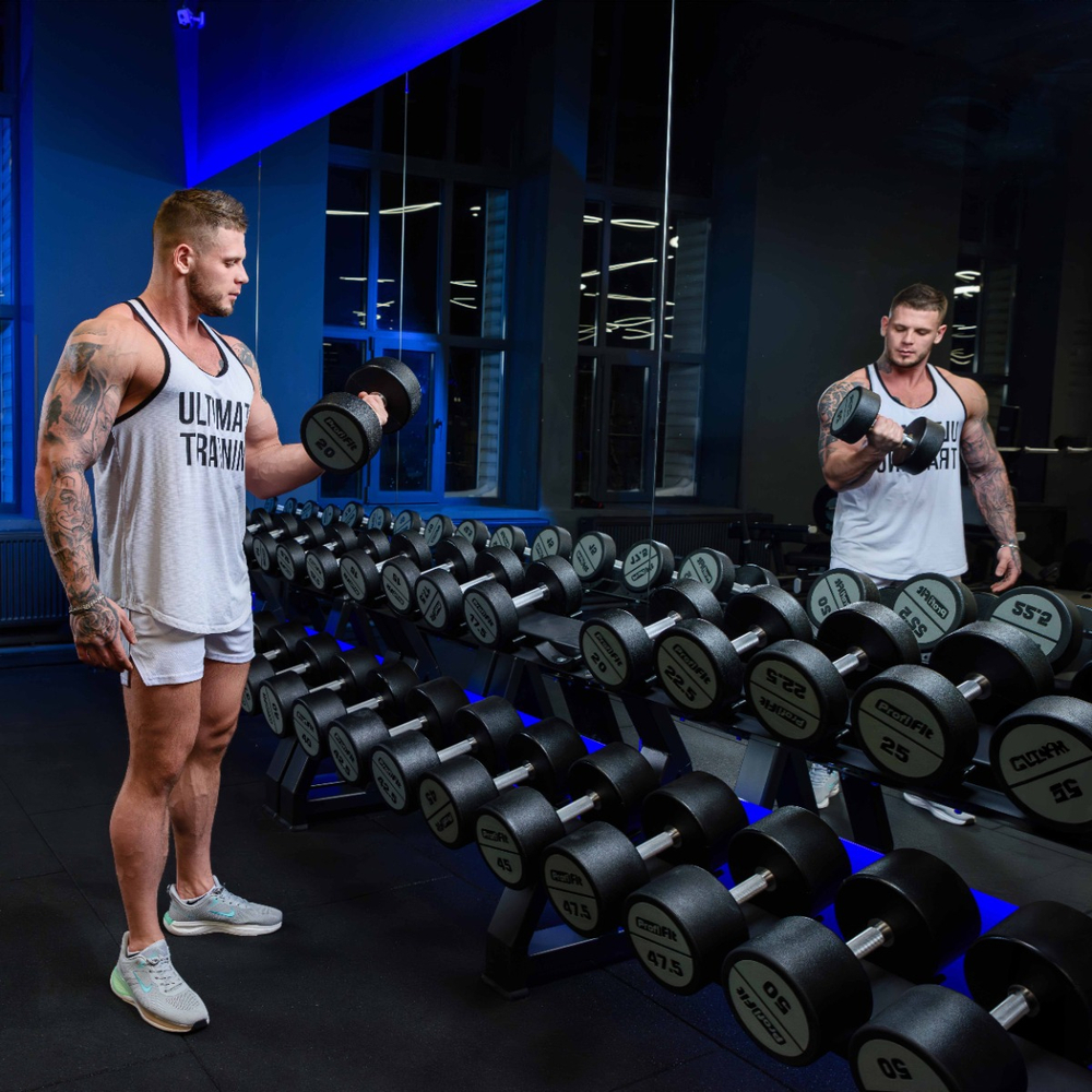 Гантельный ряд полиуретановый (шаг 2,5 кг, 5 пар) PROFI-FIT 27,5-37,5 кг