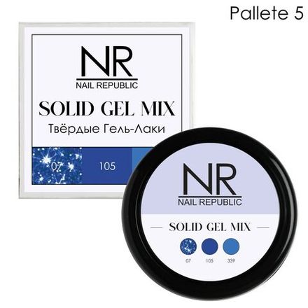 NR Solid Gel Mix Твердые гель-лаки Palette 05 (flash 07, 105, 339), 3х5гр