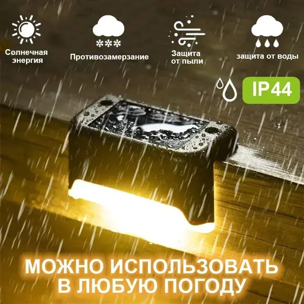 Светильник на солнечной батарее уличный садовый фонарик угловой с датчиком освещенности для подсветки фасадов дорожек сада ступеней и выступов