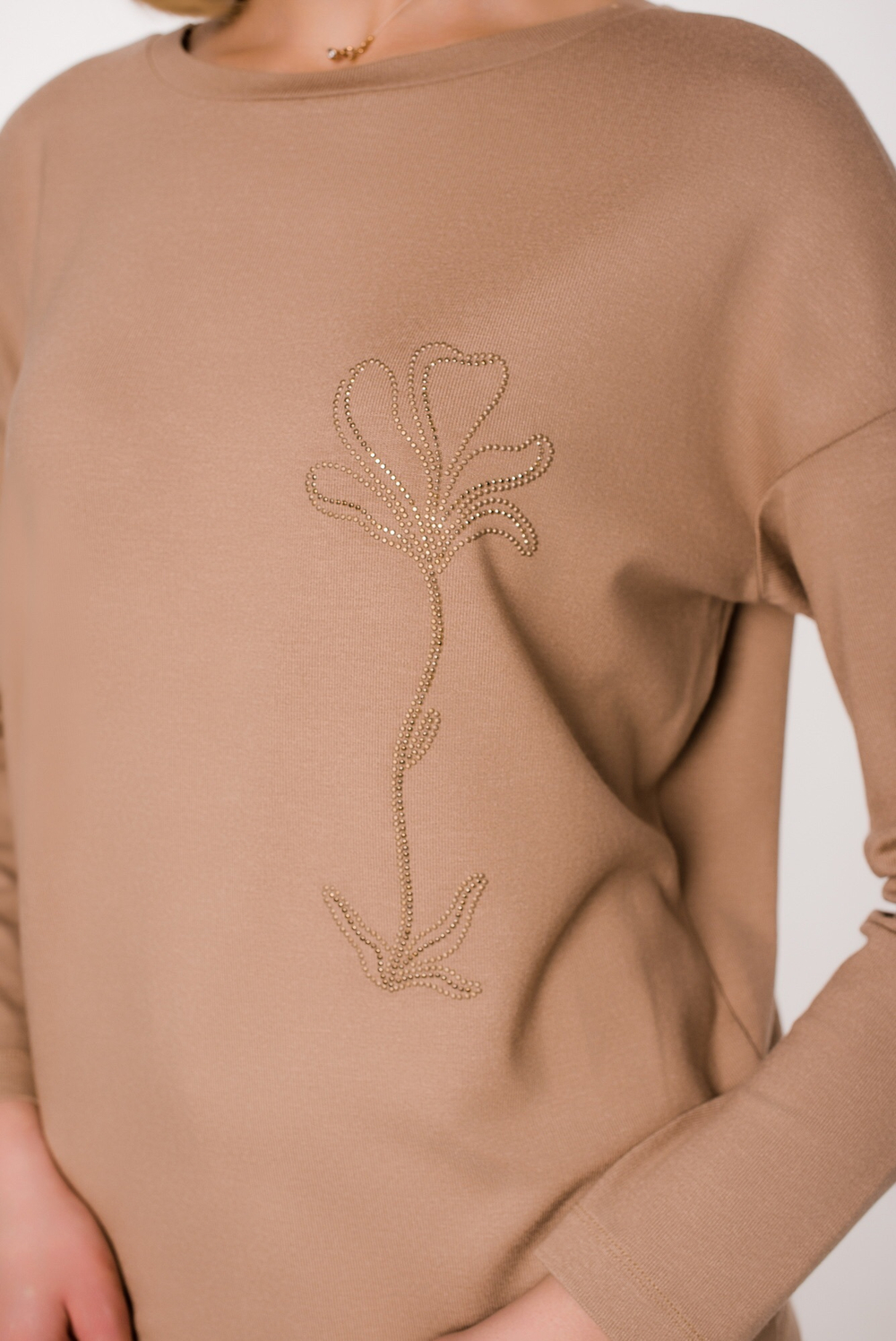 Лонгслив свободный с декором Тамбовчанка