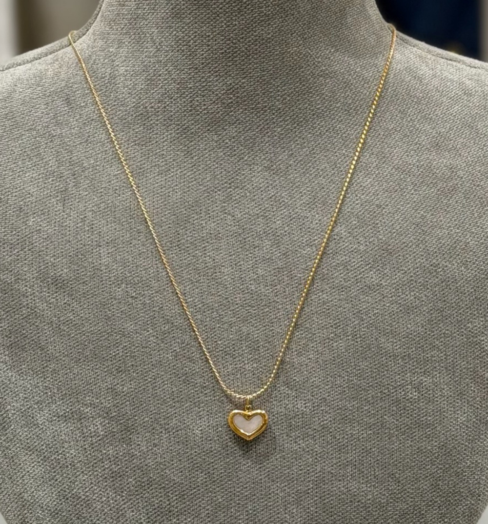 Цепочка СЕРДЦЕ перламутр