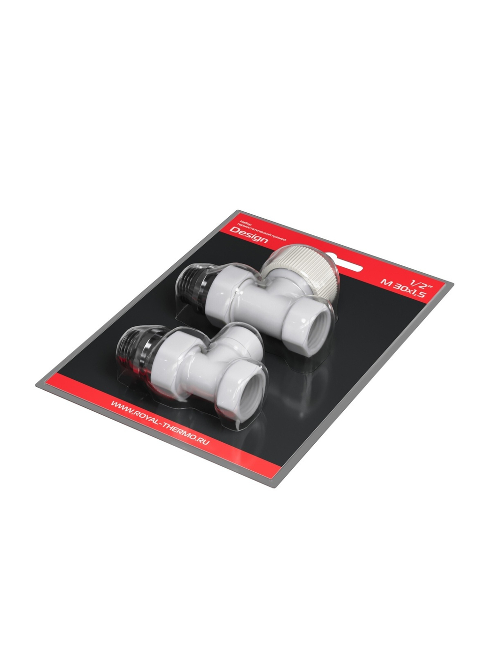 Набор термостатический прямой Royal Thermo Design 1/2"М30х1,5 (Белый)