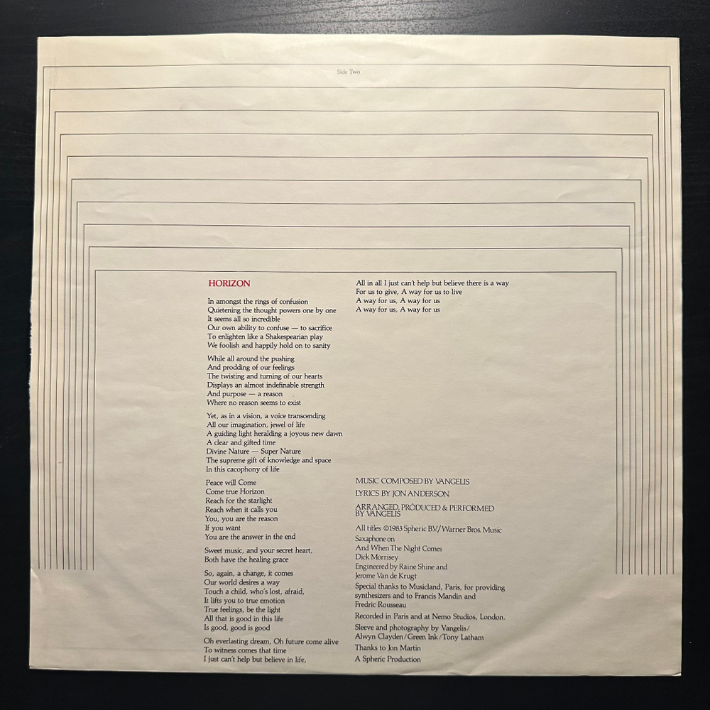 Jon And Vangelis - Private Collection (Германия 1983г.)