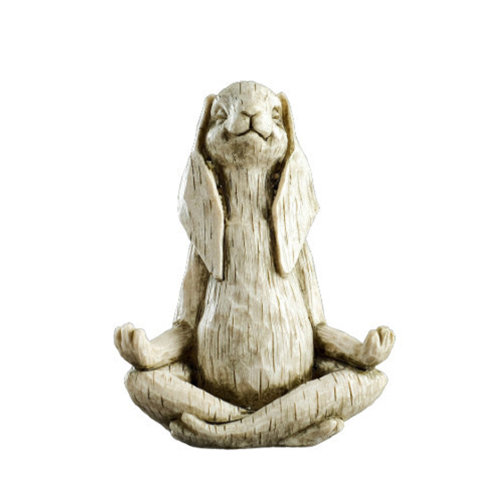 Статуэтка «Заяц- йог» Цвет: белый/черный