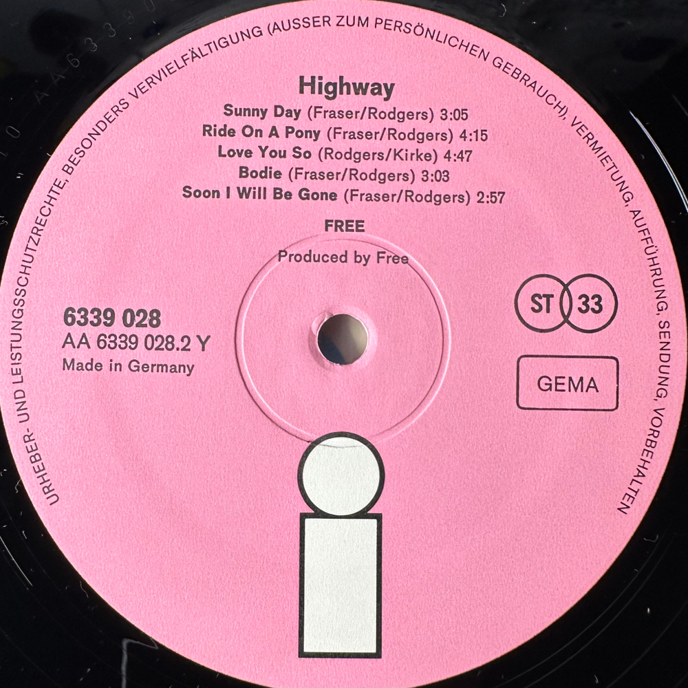 Free ‎– Highway (Германия 1970г.)