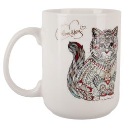 Кружка "Kitty" v=380мл (фарфор) (картонная цветная лента)