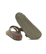 Шлепанцы кожаные arizona bs Birkenstock - хаки(1019045)