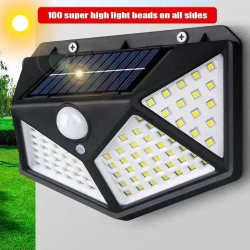 Беспроводной светодиодный светильник 2 шт прожектор с 100 LED лампами на солнечной батарее и датчиком движения