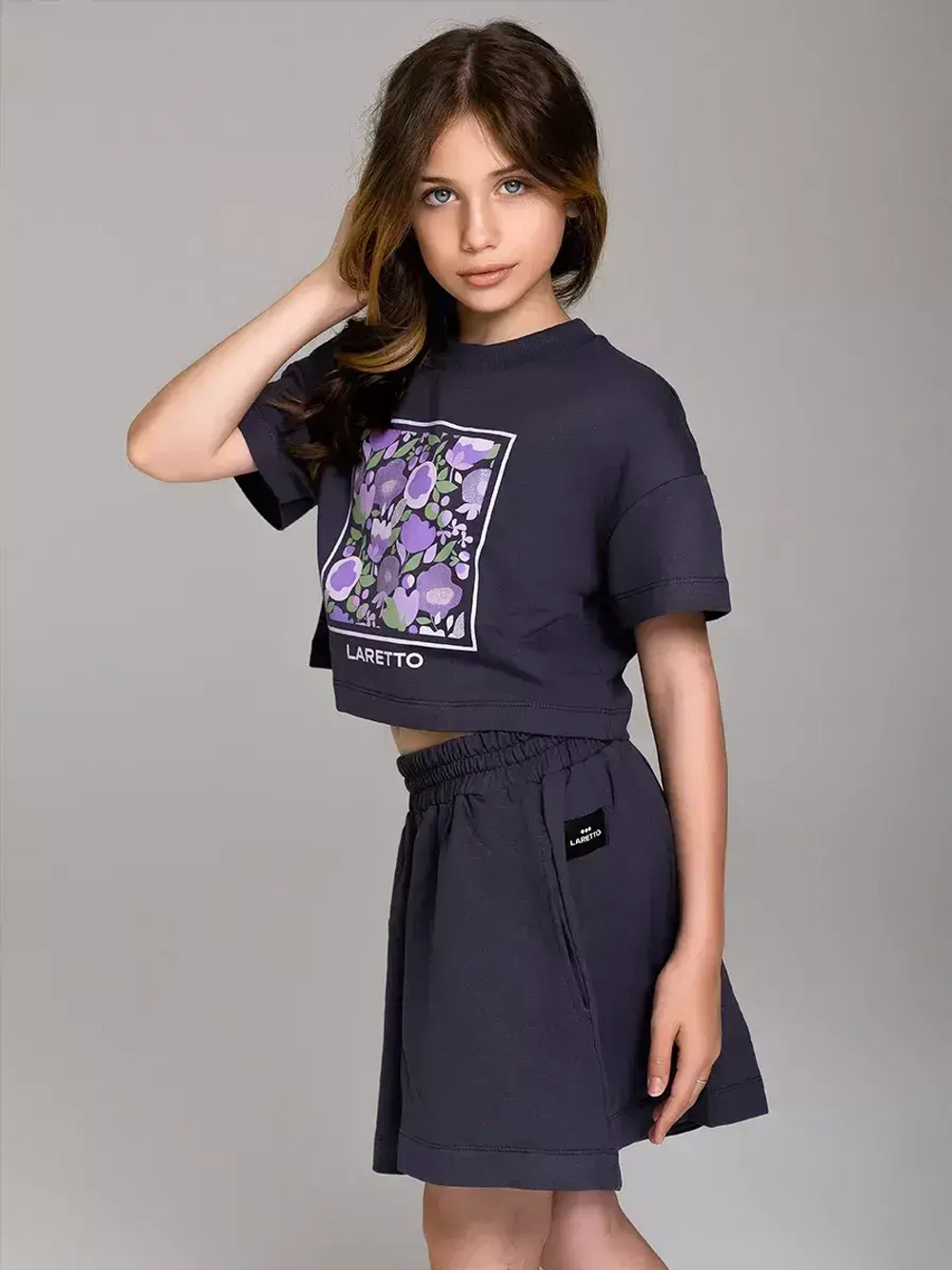 Костюм для девочки, футболка и шорты