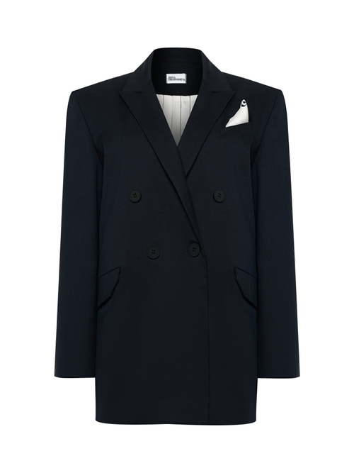 Пиджак двубортный синий