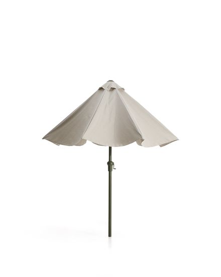 Бежевый зонт Milna с зеленой стальной конструкцией, диаметр 300 см
