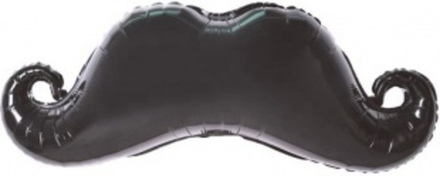 Шар (35"/88CM) Фигура, Усы, Черный, 1 шт. Г115 Д125