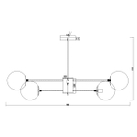 Светильник на штанге 12x40Вт E14, металл/стекло, шампань