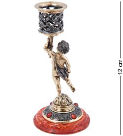 Народные промыслы AM-3994 Подсвечник «Амурчик Вдохновение» (латунь, янтарь)