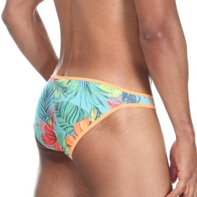 Бирюзовые трусы-слипы с гавайским принтом (Размер: L) (Цвет: бирюзовый)