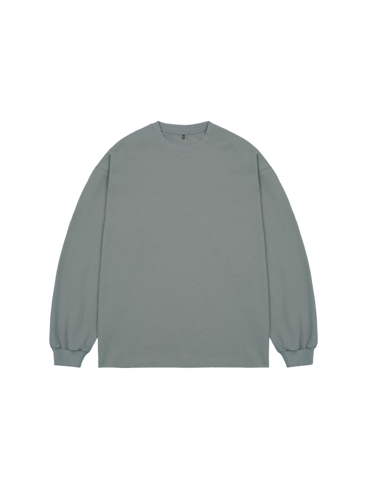 Лонгслив оверсайз (серо-зеленый) 230 г