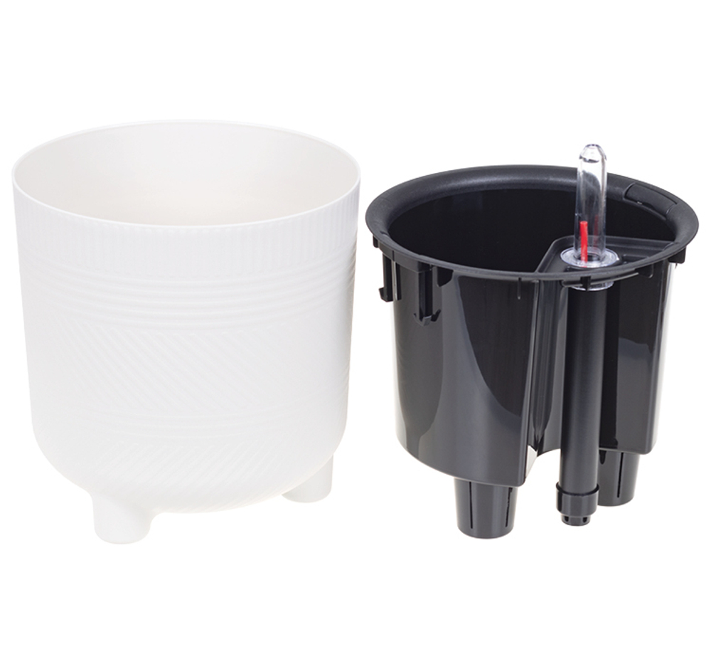 Кашпо ШЭНК 3,6л D180мм H=185мм вставка и автополив, с индикатором уровня воды, на ножках