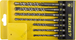 STAYER 7 шт: 5/6/8+R[-36]C:RCx110, 6/8/10/12х160 мм, Набор SDS-plus буров, Professional (2930-H7)