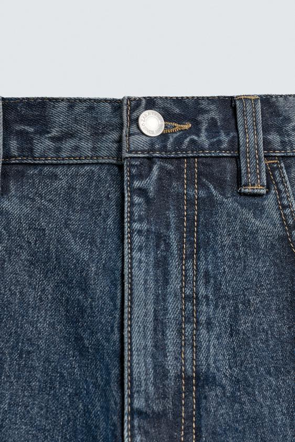 ZARA ДЖИНСОВЫЕ ШОРТЫ BAGGY FIT, СИНИЙ