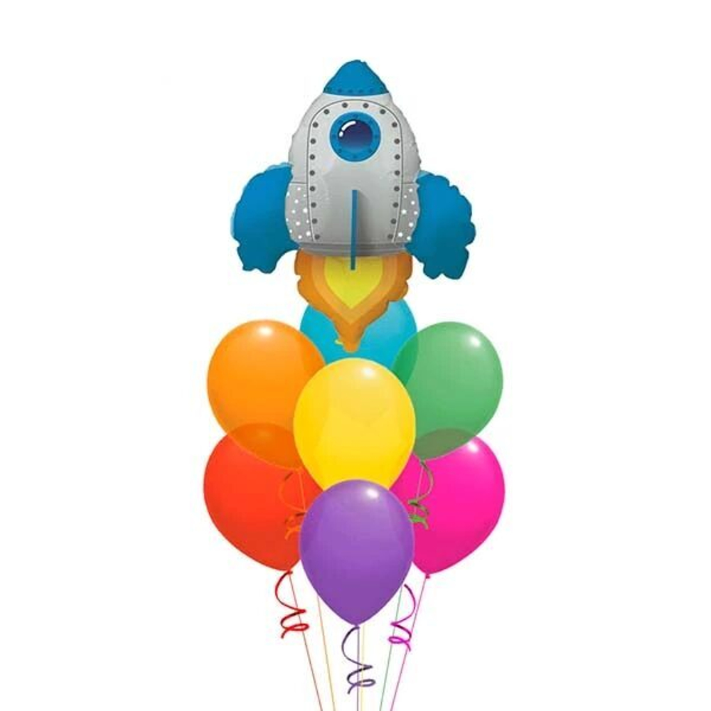 Композиция из шаров "Ракета синяя"