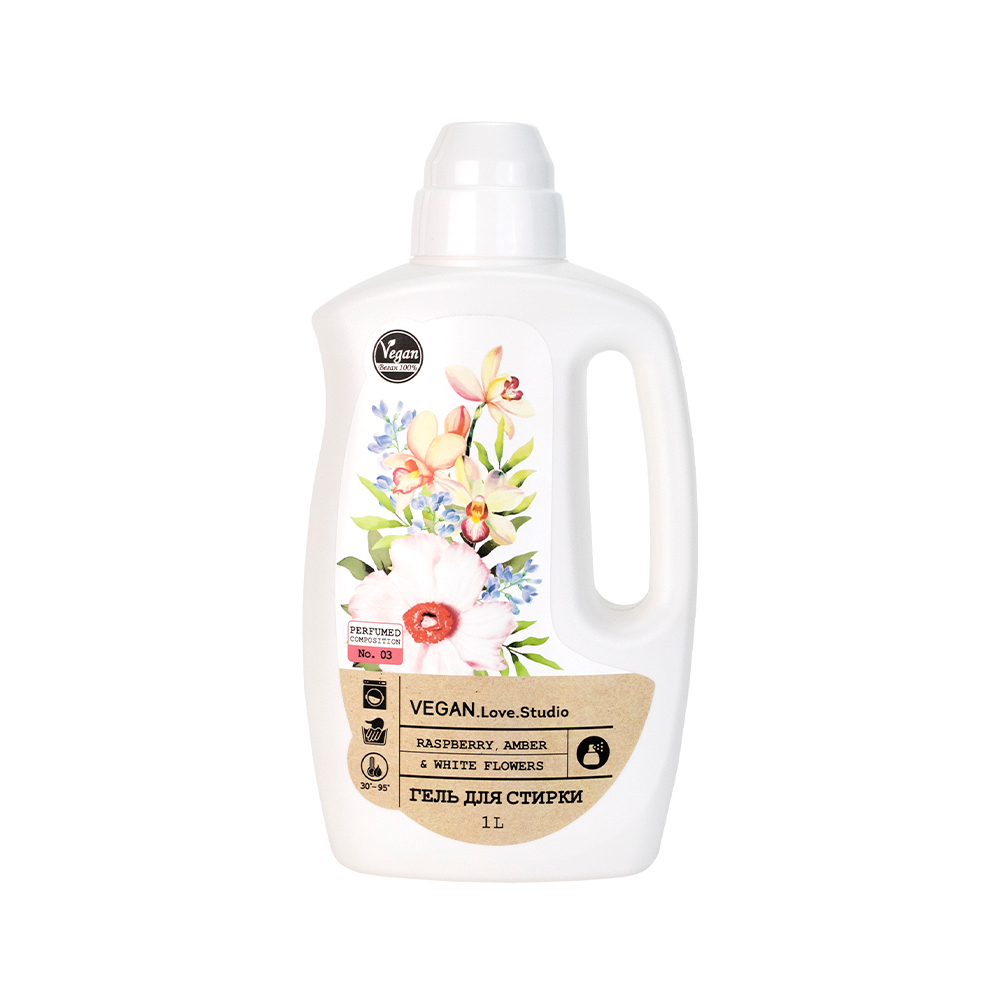 Гель для стирки VEGAN.Love.Studio "Raspberry, Amber, White Flowers", 1 л