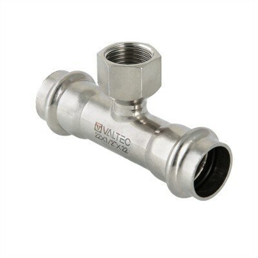 Пресс тройник внутренняя резьба из нержавеющей стали VALTEC 54 х 1/2* х 54