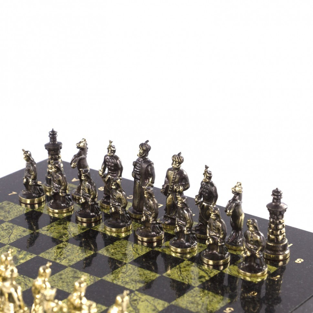 Шахматы "Турецкие" с металлическими фигурами доска каменная G 121374