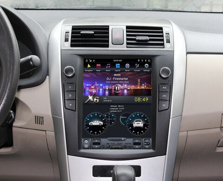 Магнитола для Toyota Corolla E150 2007-2013 - Carmedia ZF-1063-Q6 вертикальный монитор 10.4" в стиле "Тесла" на Android 11, Snapdragon, Carplay, 4G SIM-слот, 8/128 ГБ