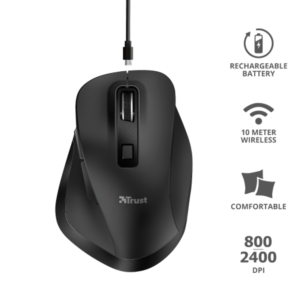 Мышь Trust 23804 беспроводная черная FYDA | Мыши