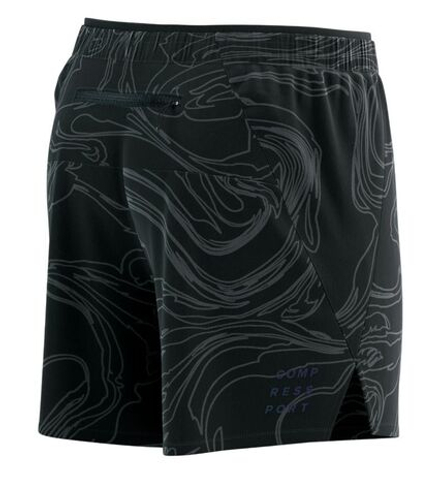 Теннисные шорты Compressport Performance Short - black/aurora