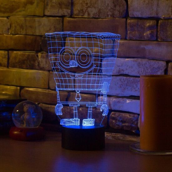 Настольная 3D лампа Спанч Боб