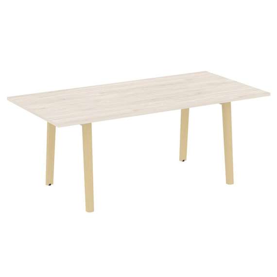Onix Wood Direct Стол переговорный OW.PRG-19 Денвер Светлый/Дуб Светлый/Металл Белый 1980*980*750