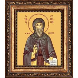 Симеон Новый Богослов, преподобный игумен. Икона на холсте.