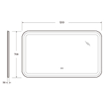 Зеркало Cezares Stylus 120 CZR-SPC-STYLUS-1200-700-TCH-WARM с подсветкой с сенсорным выключателем и подогревом