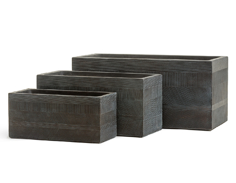 Кашпо TREEZ ERGO - серия Graphics - Низкий прямоугольник - Окись с медной патиной