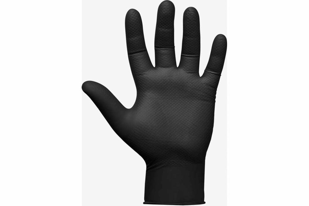Нитриловые перчатки черного цвета, особопрочные, XL, 50 шт.