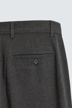 ZARA БРЮКИ КОМФОРТНОЙ ПОСАДКИ ИЗ РЕЛЬЕФНОЙ ТКАНИ, МАРЕНГО МЕЛАНЖ