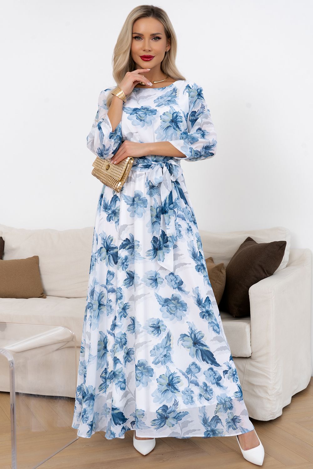 Платье Марго (белый/цветы) Р11-1245/5 Nikol