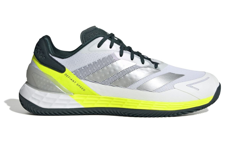 Мужские кроссовки теннисные Adidas Defiant Speed 2 M Clay - white/grey/lime