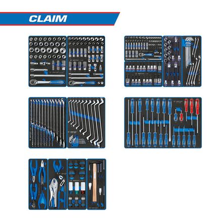 Цена на KING TONY (934-286MRVD) Набор инструментов "CLAIM" для тележки, 13 ложементов, 286 предметов