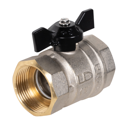 Кран шаровой латунный LD Pride 47.32.B-B.Б Ду 32 Ру 25 вн-вн, (бабочка)